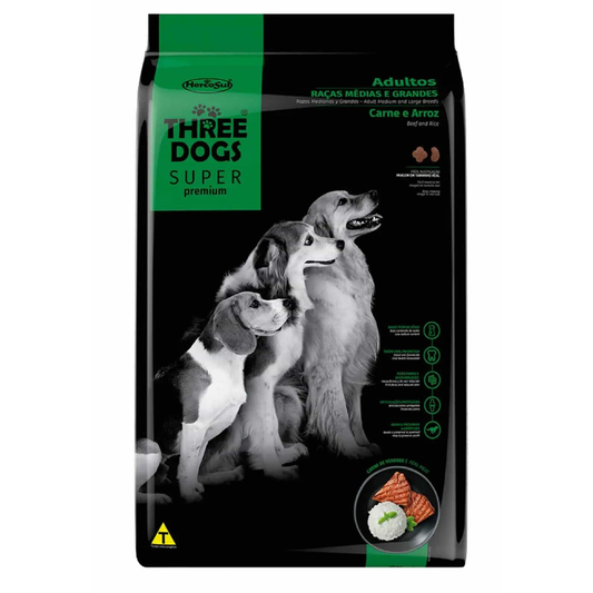 Three Dogs Super Premium Adulto Razas Medianas y Grandes