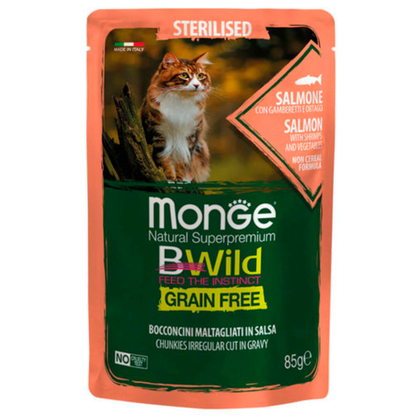 Pouch Monge Bwild Para Gatos 85g