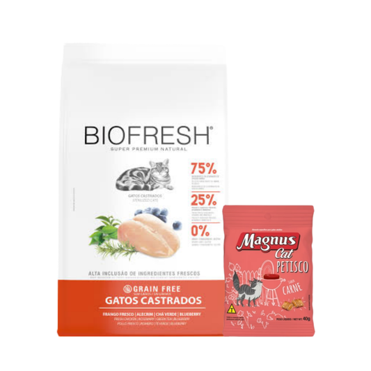 Biofresh Gatos Castrados Salmon Romero y Te Verde 7,5 kg + Magnus
