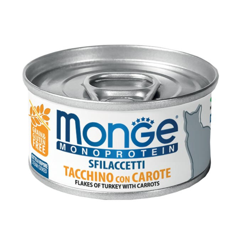 Monge Monoprotein Para Gatos Sabor Pavo y Zanahoria - Lata 80g