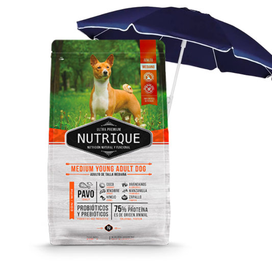 Nutrique Perro Adulto Mediano 12 kg + Sombrilla