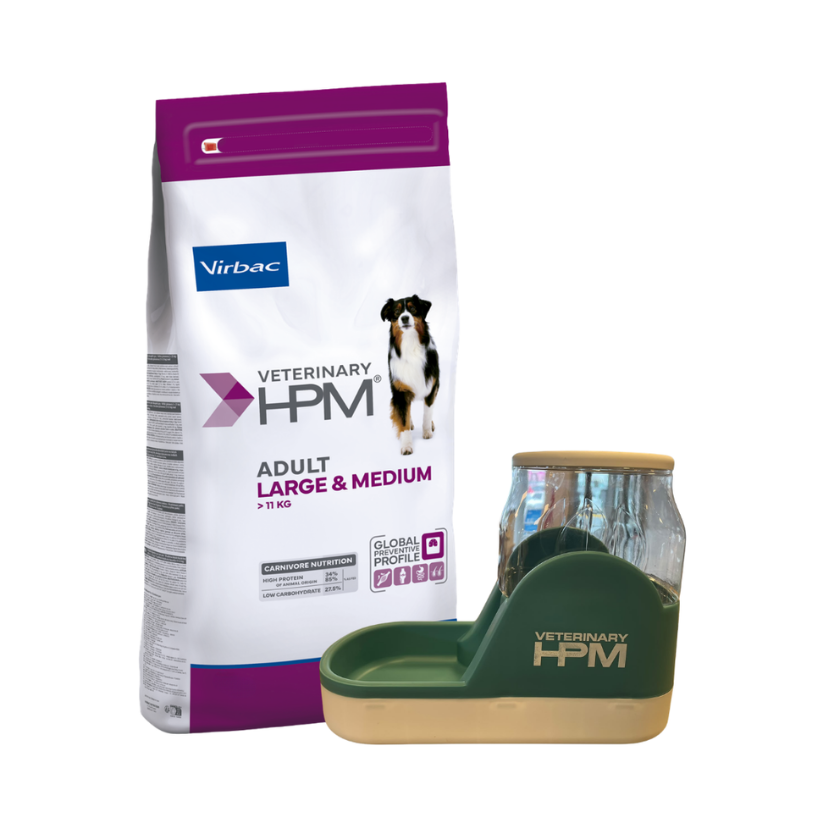 HPM Perro Mediano y Grande Adulto 12 kg + Comedero Automatico