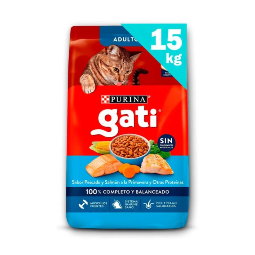 Gati Gato Adulto Pescado y Salmon 15 kg