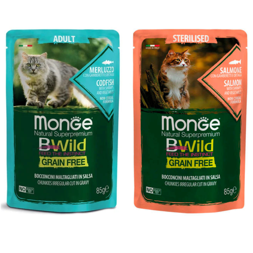 Pouch Monge Bwild Para Gatos 85g