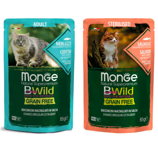 Pouch Monge Bwild Para Gatos 85g