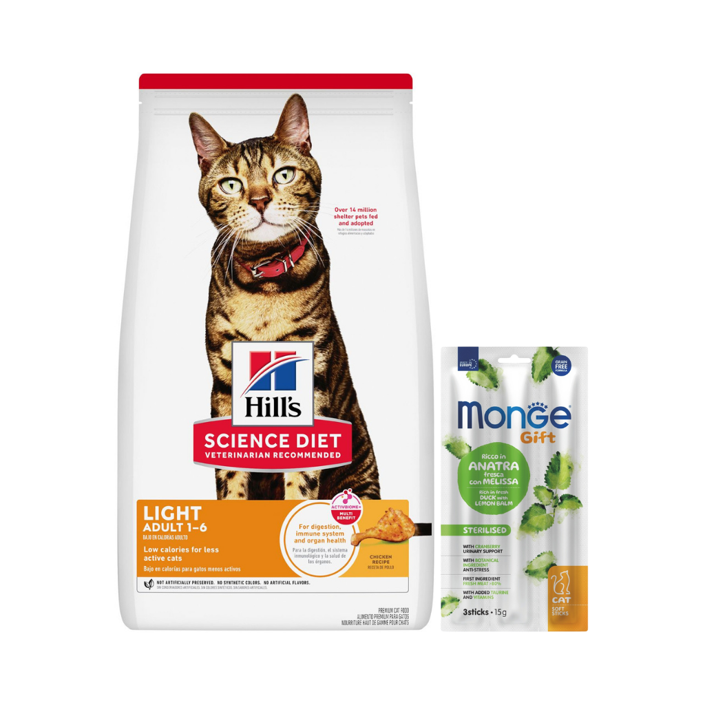 Hills SD Gato Adult Light 3,2 kg + Snack de Regalo!