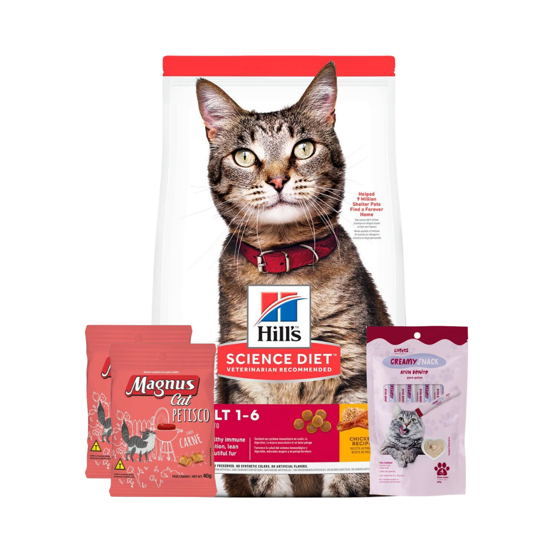 Hills SD Gato Adulto 7,3 kg + 2 Snacks Magnus + Creamy Snack