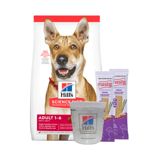 Hills SD Perro Adulto 15 kg + 2 Barras Mastig + Vaso Medidor de Hills