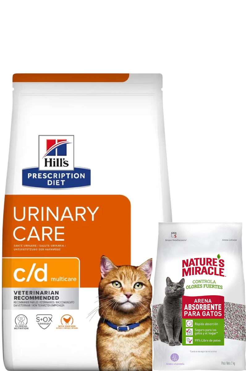 Hills PD Feline c/d Multicare Chicken 1,8 kg + Arena sanitaria x 2kg de regalo!