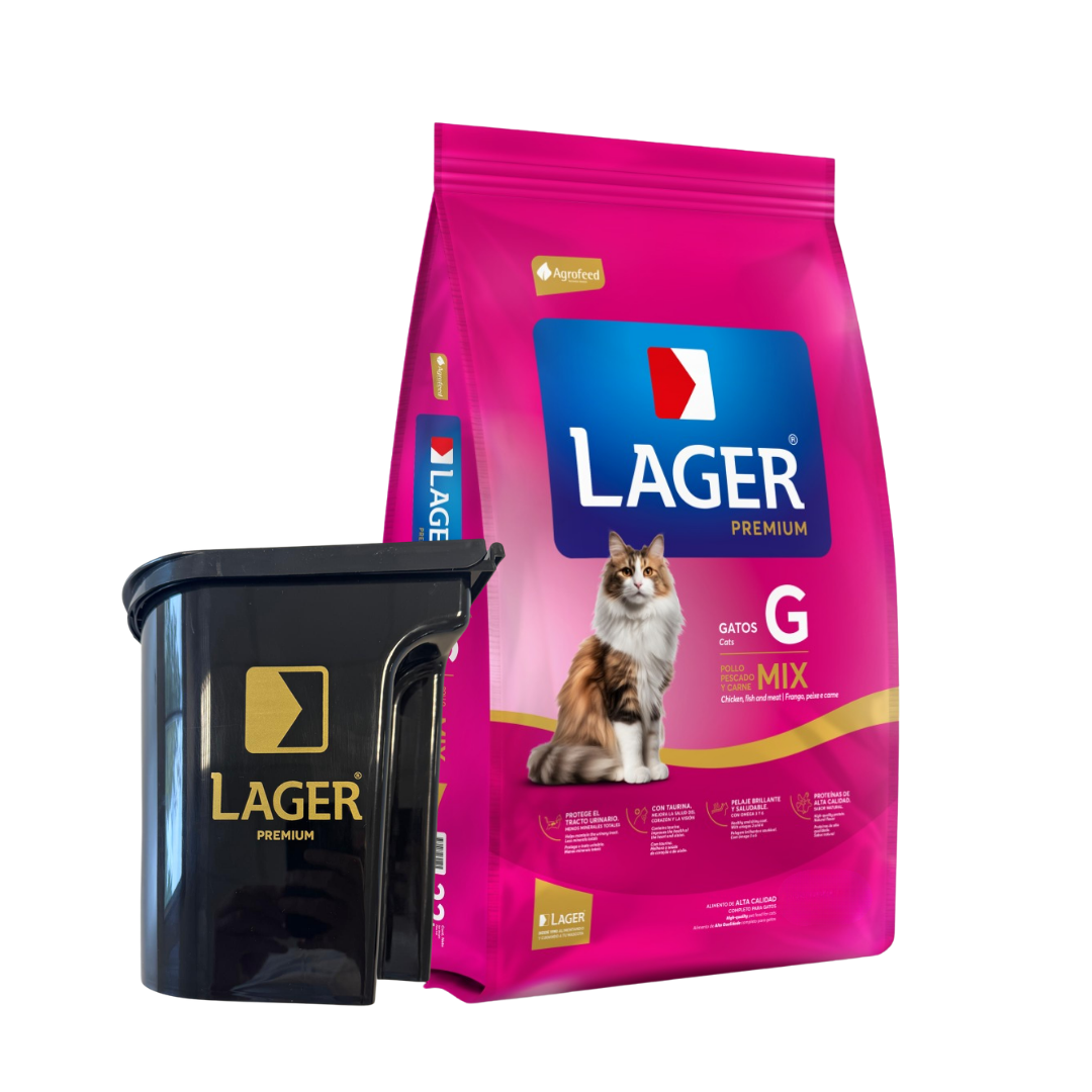 Lager Gato Adulto 10 kg + Tacho de REGALO