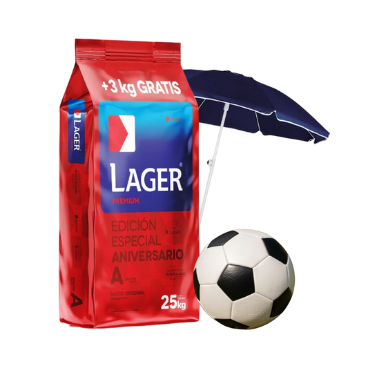 Lager Adultos X 22 Kg + 3 Kg + Pelota De Futbol + Sombrilla De Regalo!