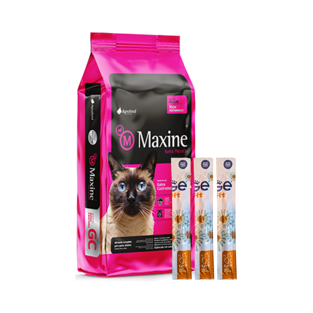 Maxine Gatos Castrados 21 kg + 3 Monge Sticks de REGALO
