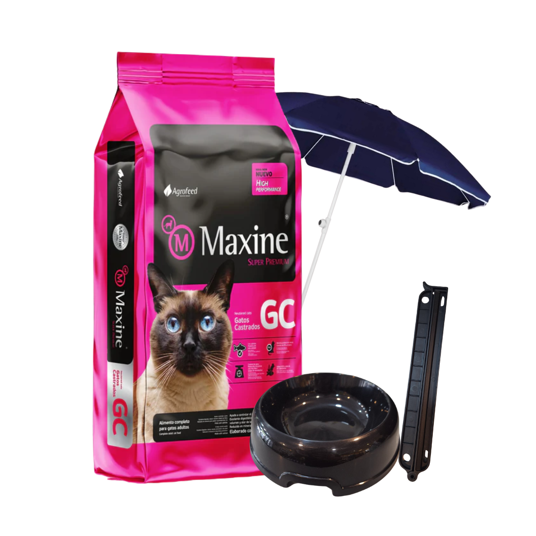 Maxine Gatos Castrados X 21 Kg + Sombrilla + Plato + Clip De Regalo!