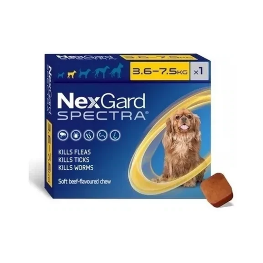 Tabletas antiparasitarias Nexgard Spectra para perros de 3,5 a 7,5 kg, 1 unidad