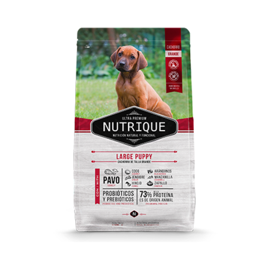 Bolsa de alimento Nutrique para cachorro de raza grande, 20 kg
