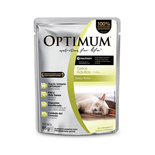 Optimum Sobre Gato Adulto Pollo 12 Unidades de 85 g
