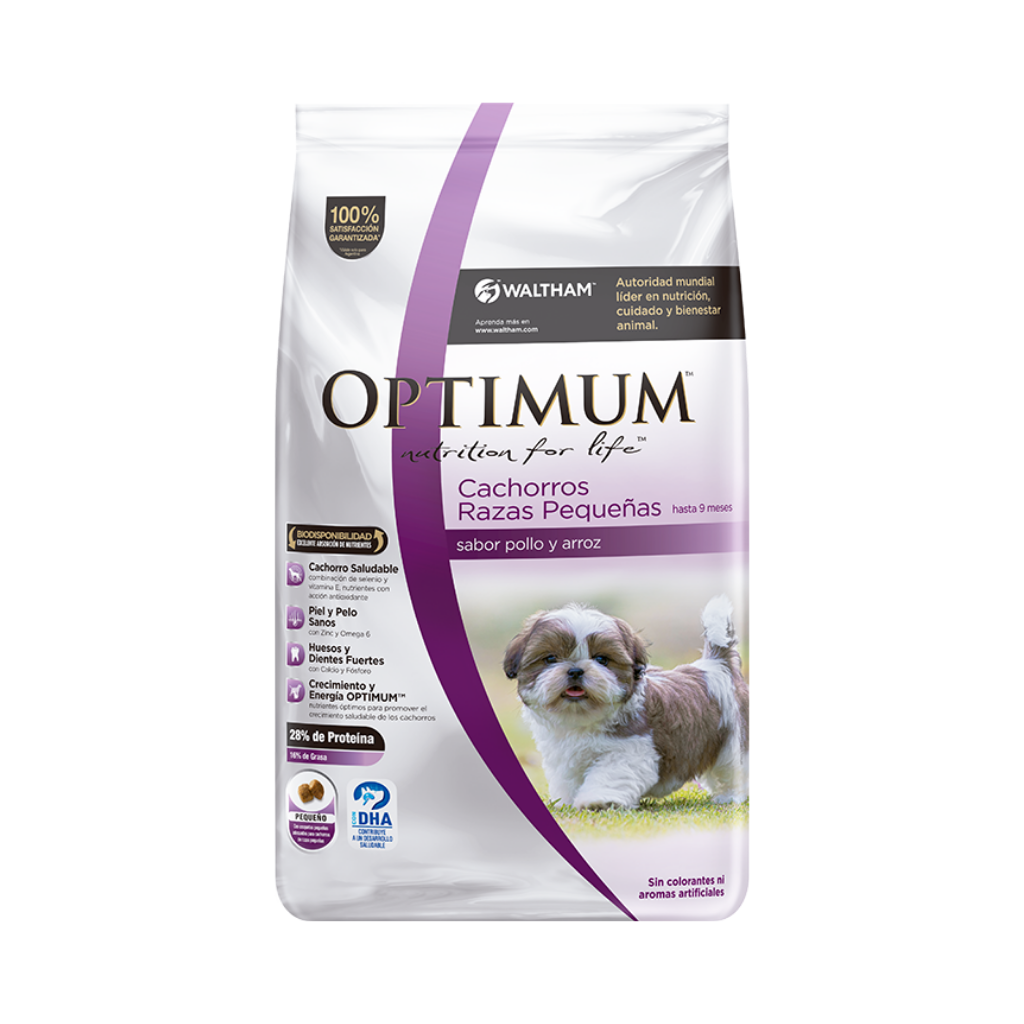 Bolsa de alimento Optimum para cachorro de razas pequeñas, 3 kg