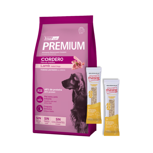 Premium Perro Adultos Cordero 20Kg + 2 Mastig De Regalo