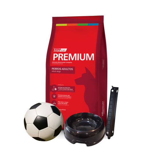 Premium Perro Adulto X 20 Kg + Pelota De Futbol + Plato + Clip De Regalo!