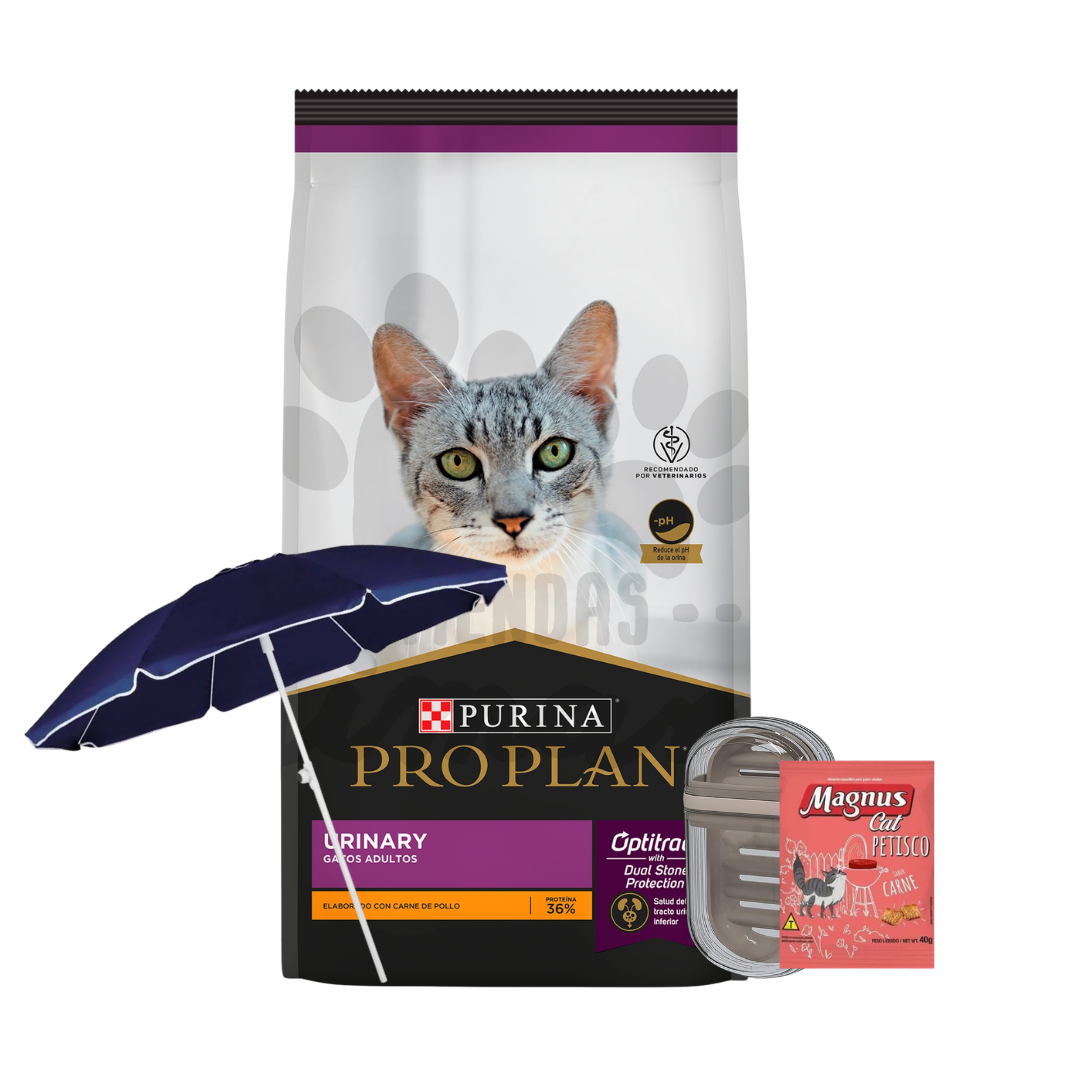 Pro Plan Gatos Cuidado Urinario 7.5 kg + Magnus Gato + Jabonera + Sombrilla