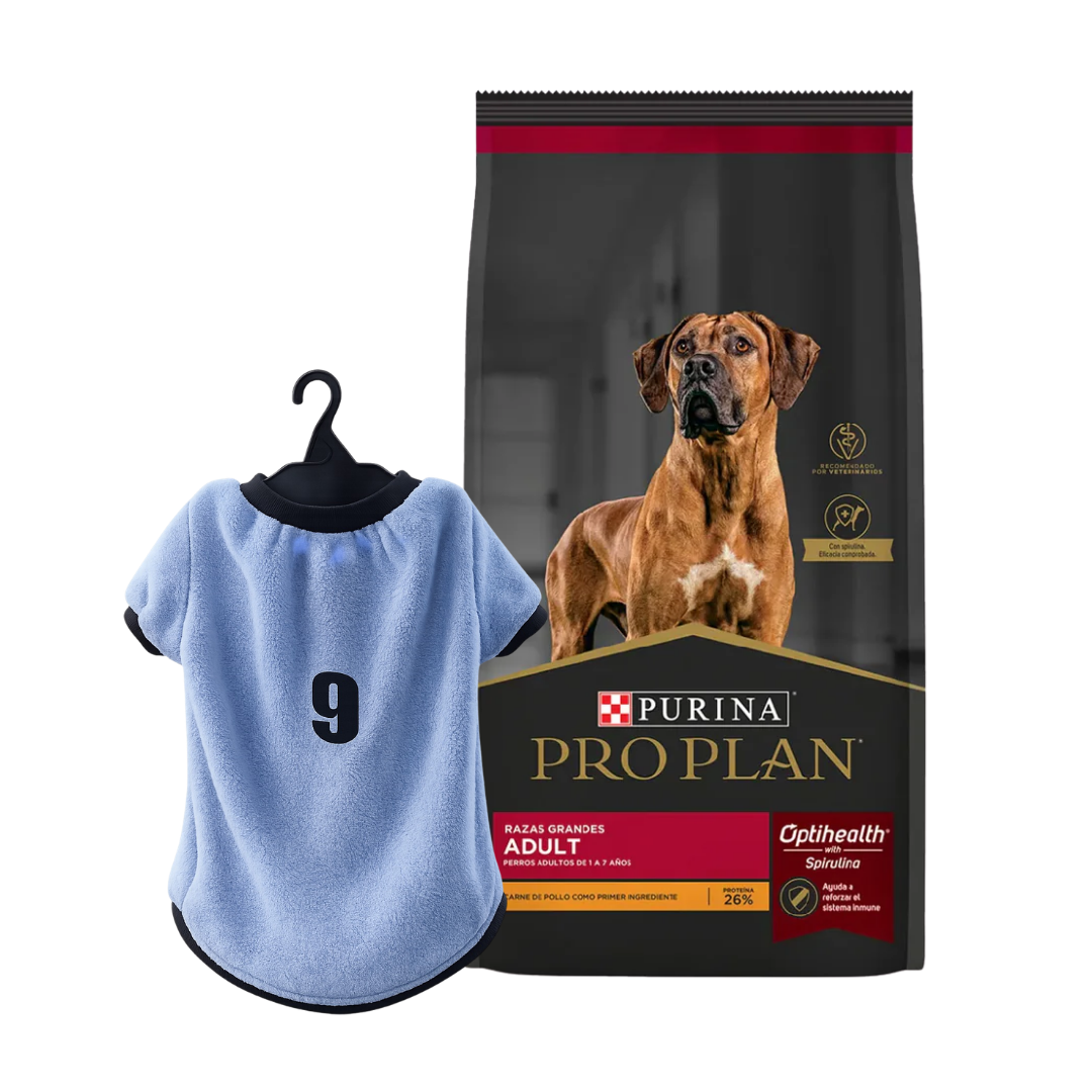 Pro Plan Perro Adulto Raza Grande 15kg + Camiseta Uruguay de Regalo