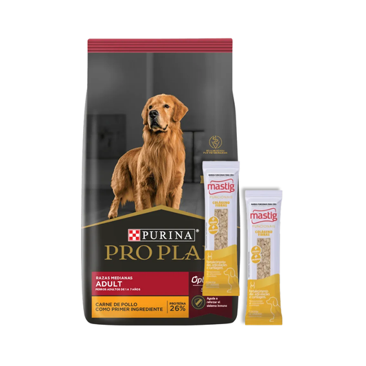 Pro Plan Perro Adulto Raza Mediana 15 kg + 2 Mastig De Regalo