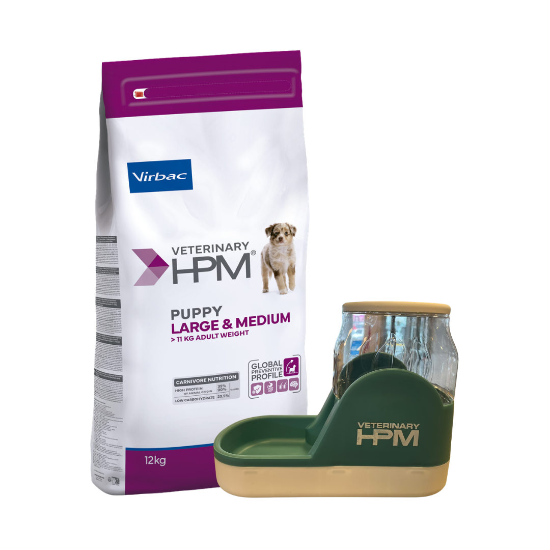 Hpm Virbac Perro Cachorro Mediano & Grande 12 Kg + Comedero Automatico