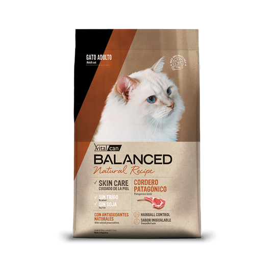 Bolsa de alimento Balanced Natural Recipe para gato sabor cordero patagónico