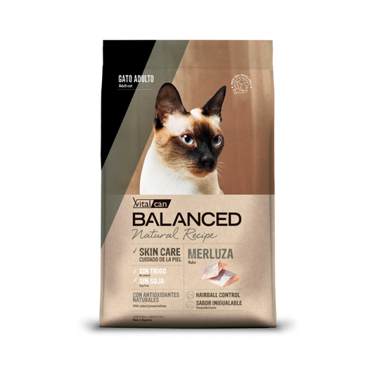 Bolsa de alimento Balanced Natural Recipe para gato sabor merluza