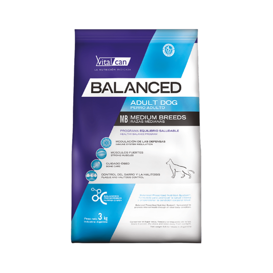 Bolsa de alimento Balanced para perro adulto de raza mediana
