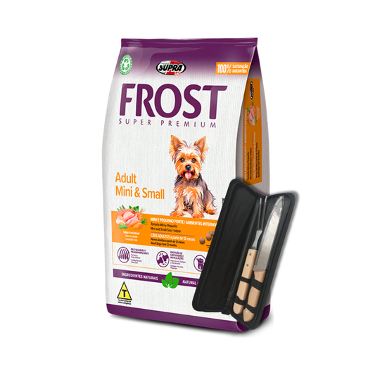 Bolsa de alimento Frost para perro adulto de raza pequeña, 10 kg + set asador de regalo