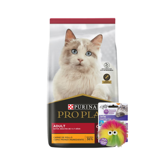 Bolsa de alimento Pro Plan para gato adulto 3 kg + juguete de gato de regalo
