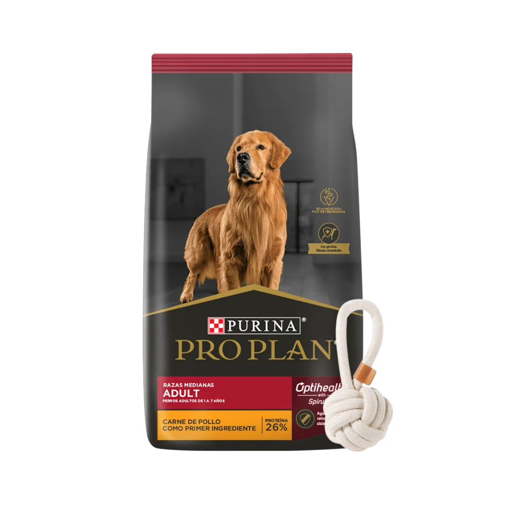 PRO PLAN ADULT MEDIUM BREED X 15 KG + REGALO PELOTA DE SOGA